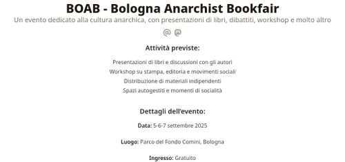  BOAB - Bologna Anarchist Bookfair