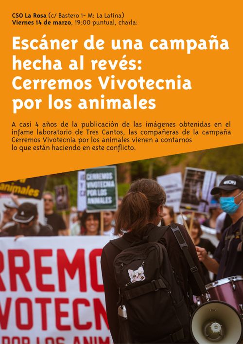 Charla: "Escáner de una campaña hecha al revés: Cerremos Vivotecnia por los animales"